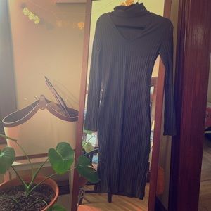 Mock turtle neck sweater dress